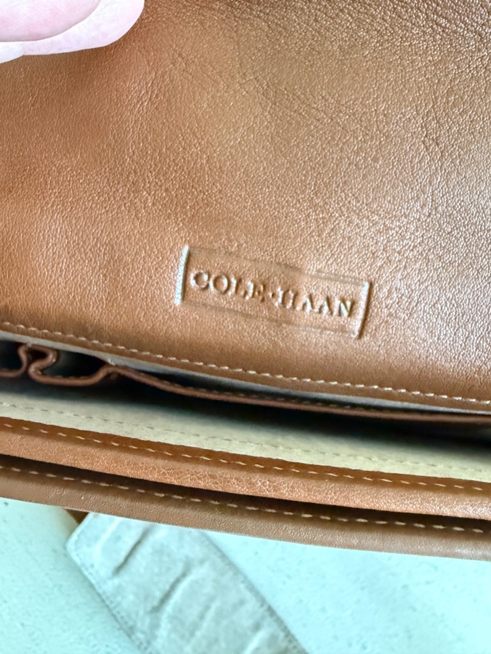 Vintage Cole Haan Leather Messenger Bag - Picture 6 of 15
